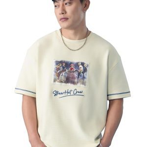 The Souled Store One Piece: Launch Ceremony Men and Boys Casual Cotton Oversized T-Shirt