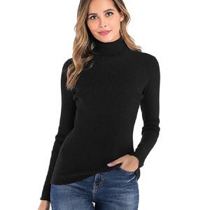 DENIMHOLIC Women's Cotton Turtle Neck Sweater